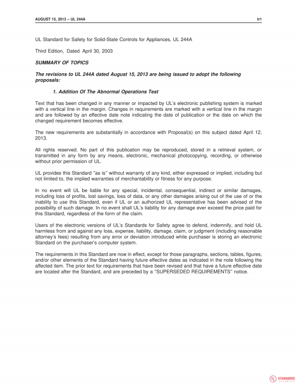 UL 244A PDF UL 244A PDF